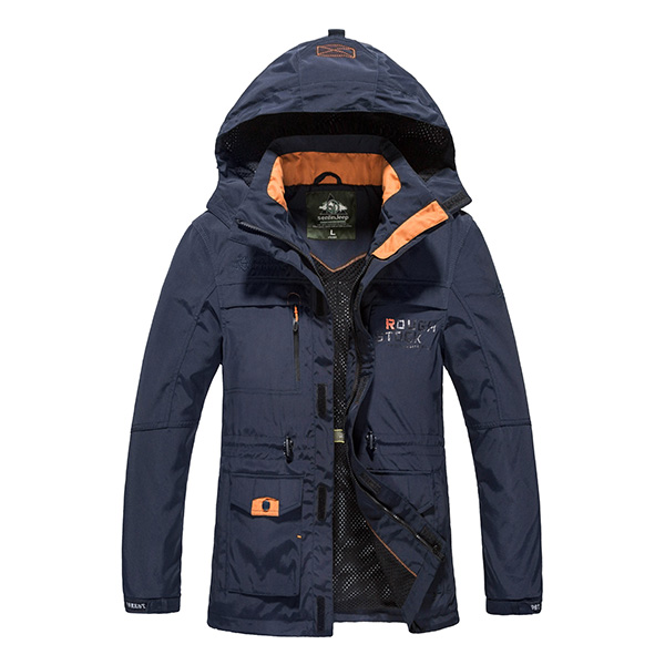 Outdoor Waterproof Multi-Pockets Detachable Hood Jacket for Men is Warm ...